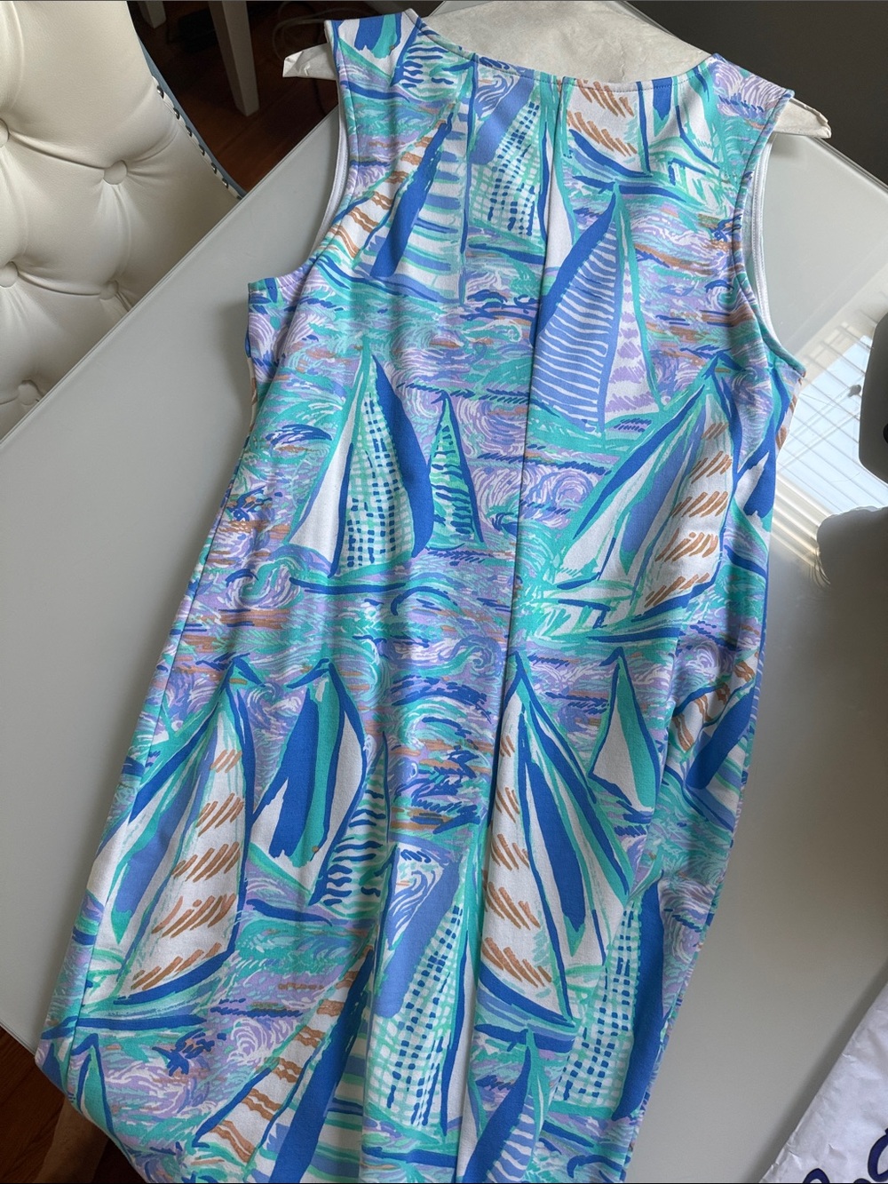 Lilly Pulitzer NWT M nautical Shift Dress in Aqua, Lavender & Teal - Picture 6 of 9